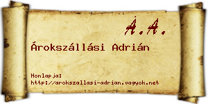 Árokszállási Adrián névjegykártya