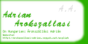 adrian arokszallasi business card